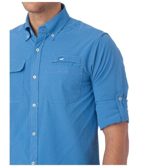 NEW! SOUTHERN TIDE Marlin Check Fishing Shirt in Royal Blue - Small - Picture 4 of 12